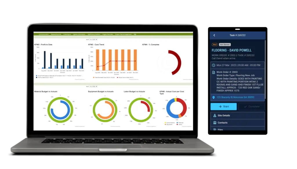 Field Service Management App And Construction Project Dashboard For Construction Management Software.