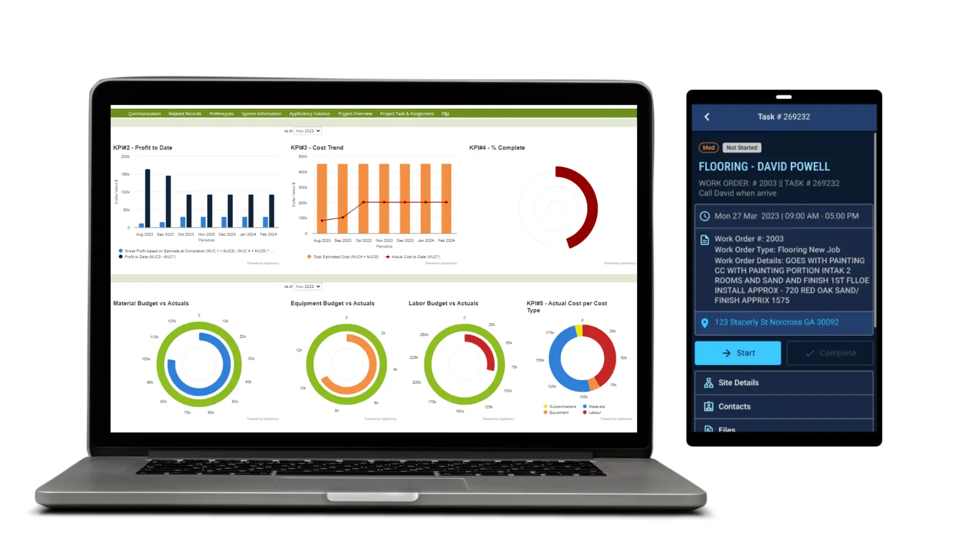 Field Service Management App And Construction Project Dashboard For Construction Management Software.